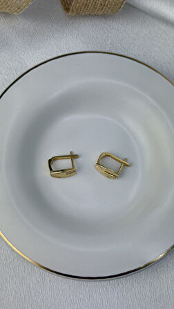 Taşlı Altın Küpe