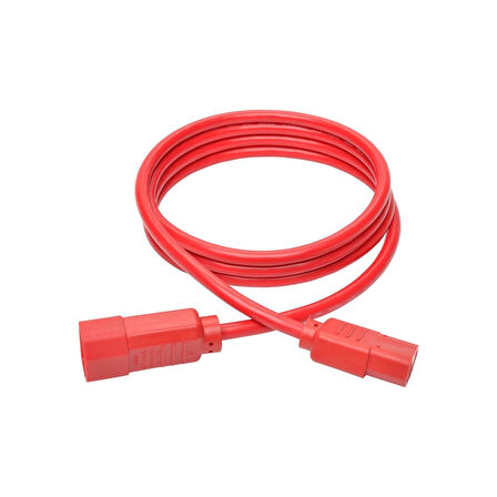  C13 - C14 Güç Kablosu Kırmızı 3 x 1.5 mm - 2 Metre