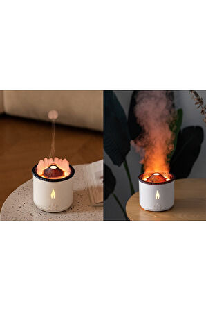 Volkanik Alev Görünümlü Uzaktan Kumandalı Aroma Difüzör – 360 ml Kapasiteli Buhar Makinesi