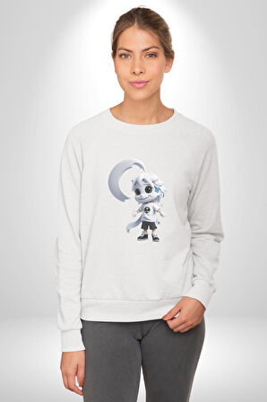 Japon Anime Baruto Momoshiki  Kadın Erkek  Beyaz Baskılı Sweatshirt 