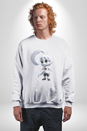 Japon Anime Baruto Momoshiki  Kadın Erkek  Beyaz Baskılı Sweatshirt 