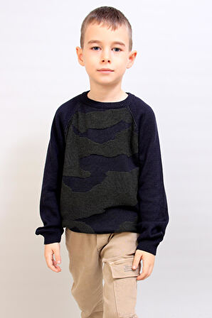 ALEXANDERGARDI ÇOCUK KAMUFLAJ DESENLİ KAZAK (C19-AG50470)