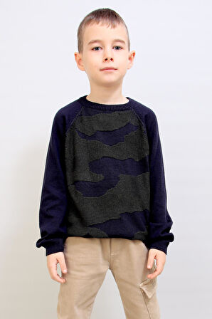 ALEXANDERGARDI ÇOCUK KAMUFLAJ DESENLİ KAZAK (C19-AG50470)