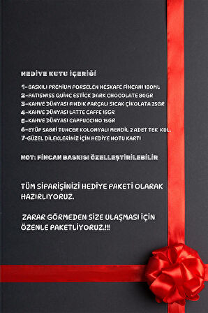Kişiye Özel Kupa & Ayva Çubukları & Latte & Çikolata & Cappuccıno & Mendil & Anneye Hediye Seti
