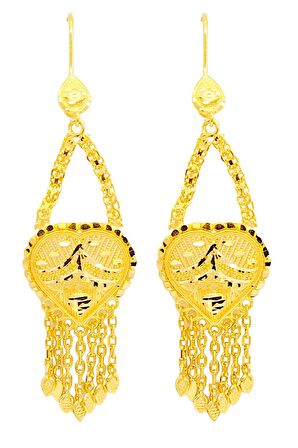 Cigold Taşsız Hint Küpe 22 Ayar Altın 9.22 Gr OA-C1TB01027978