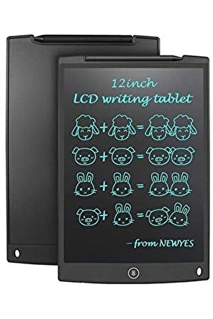 T12 Siyah Writing Tablet Lcd 12 Inç Dijital Kalemli Çizim Yazı Tahtası