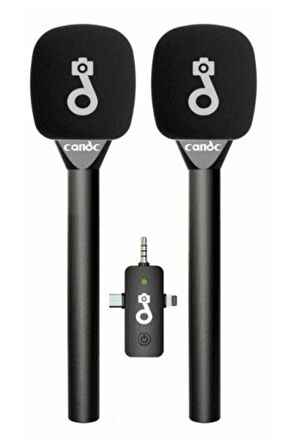 Çift Mikrofonlu Profosyonel Kablosuz Yüksek Kaliteli Ses Kaydı Röportaj Mikrofonu