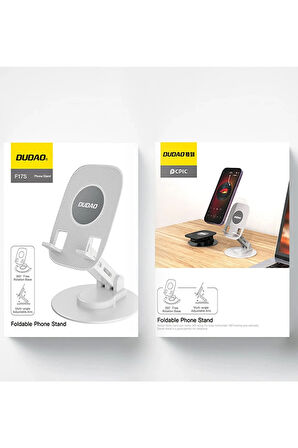 F17s  Masaüstü Telefon Tutucu Döner Tabanı Alüminyum Paslanmaz Çelik Katlanabilir