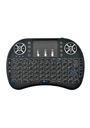 Smart Tv Box Ps3 Uyumlu Kablosuz Dokunmatik Işıklı Şarjlı Touchpadli Mini Q Klavye