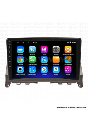MERCEDES C CLASS C200 ANDROİD 12 MULTİMEDYA CARPLAY 2GB RAM+32GB HDD NAVİGASYON EKRAN