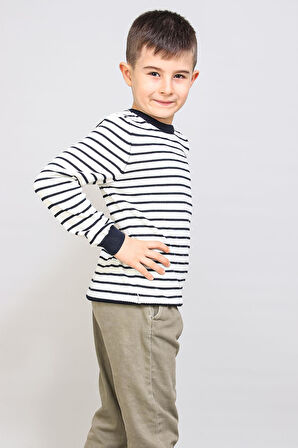 ALEXANDERGARDI ÇOCUK İNCE ÇİZGİLİ KAZAK (C21-18935)