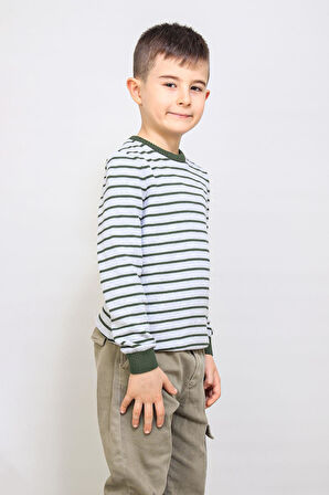 ALEXANDERGARDI ÇOCUK İNCE ÇİZGİLİ KAZAK (C21-18935)