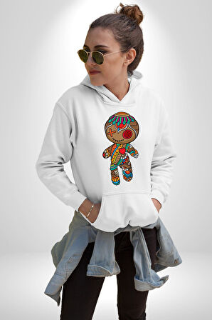 Voofoo Bebeği Doll Doldurulmuş Bebek Kadın Erkek  Beyaz Kapüşonlu Sweatshirt Hoodie