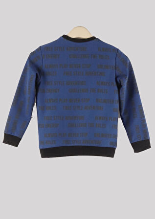 ALEXANDERGARDI DESENLİ BİSİKLET YAKA ÇOCUK SWEATSHİRT (C22-90400)