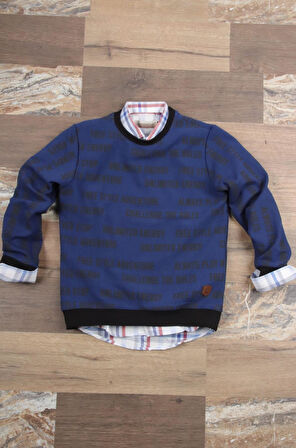 ALEXANDERGARDI DESENLİ BİSİKLET YAKA ÇOCUK SWEATSHİRT (C22-90400)