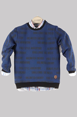 ALEXANDERGARDI DESENLİ BİSİKLET YAKA ÇOCUK SWEATSHİRT (C22-90400)