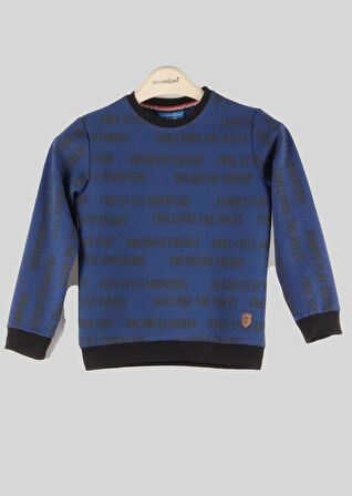 ALEXANDERGARDI DESENLİ BİSİKLET YAKA ÇOCUK SWEATSHİRT (C22-90400)