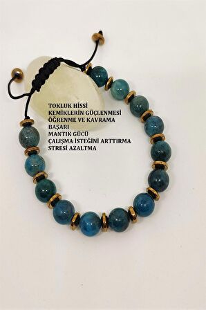 Sertifikalı 8 Mm Lapis Lazuli Hematit Doğaltaş Bileklik