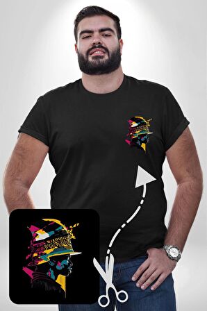 Canlı Afrobeat Füzyon Renkli Siluet Siyah Büyük Beden Kadın Basic Minimal Baskılı Tişört