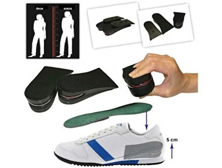 Hava Yastıklı Boy Uzatıcı Tabanlık (7 Cm Daha Fazla Boy Uzunluğu) - 38 Numara