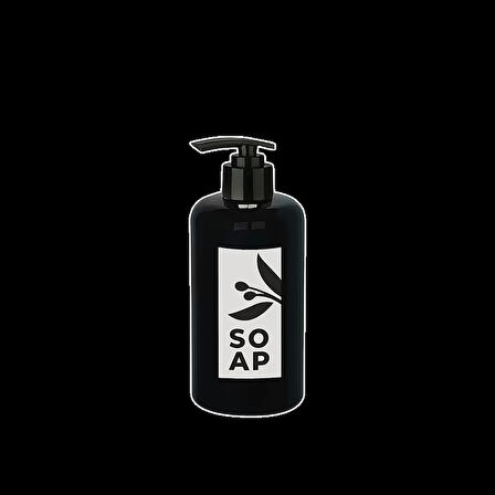 Sıvı Sabunluk Yuvarlak Plastik Pompalı 500 Ml - Siyah