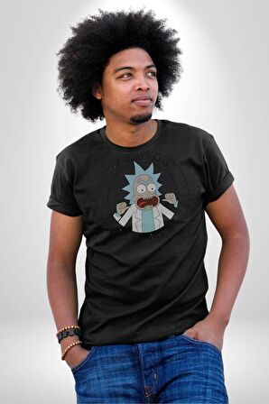 Rick And Morty Çıkmak İstiyorsan Beni Öldürmen Gerek Kadın Erkek Unisex Siyah Organik Baskılı T-Shirt Penye Yüksek Kalite