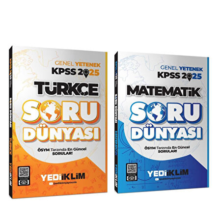 Yediiklim 2025 KPSS Türkçe ve Matematik Soru Dünyası Soru Bankası Seti 2 Kitap