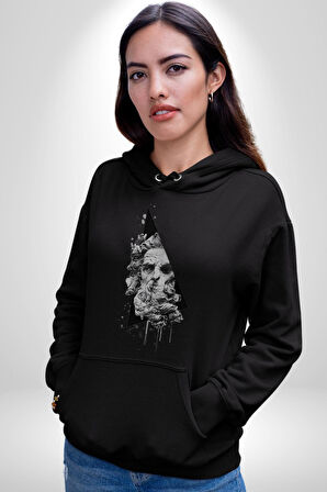 Poseidon Felsefe  Kadın Erkek  Siyah Kapüşonlu Sweatshirt Hoodie