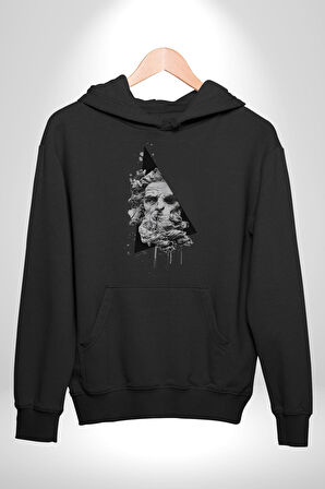 Poseidon Felsefe  Kadın Erkek  Siyah Kapüşonlu Sweatshirt Hoodie