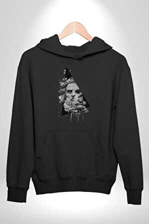Poseidon Felsefe  Kadın Erkek  Siyah Kapüşonlu Sweatshirt Hoodie