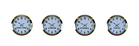Gold Seri 4’lü Metal 36 cm Dünya Saatleri iegxx