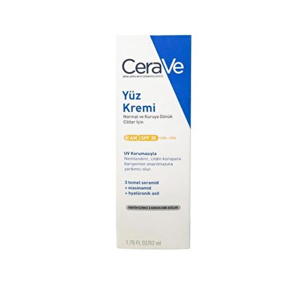 Normal ve Kuruya Dönük Ciltler İçin SPF30 Güneş Korumalı Yüz Kremi 52ml