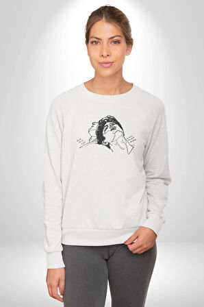 Elio ve Oliver Call Me By Your Name Kadın Erkek  Beyaz Baskılı Sweatshirt 