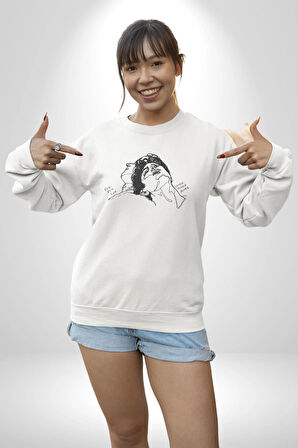 Elio ve Oliver Call Me By Your Name Kadın Erkek  Beyaz Baskılı Sweatshirt 