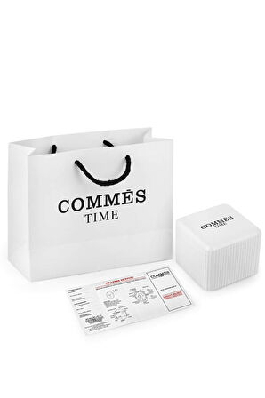 Commes Çelik Örme Kordon Rose Gold Renk Özel Kesim Mineral Cam Unisex Klasik Kol Saati