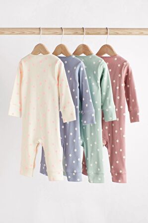 % 100 Pamuklu Multi Footless 4’lü Tulum Set