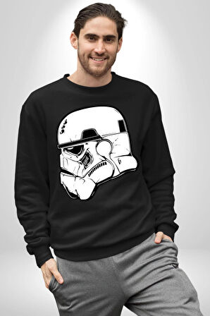 Klon Trooper Star Wars Kahramanı Kadın Erkek Siyah Sweatshirt 