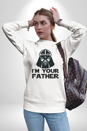 Darth Vader Ben Senin Babanım Kadın Erkek Beyaz Sweatshirt 