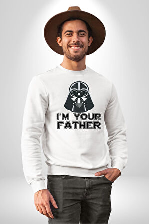 Darth Vader Ben Senin Babanım Kadın Erkek Beyaz Sweatshirt 