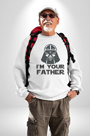Darth Vader Ben Senin Babanım Kadın Erkek Beyaz Sweatshirt 
