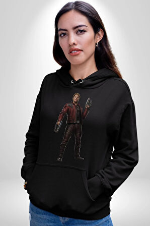 Chris Pratt Yenilmezle Kadın Erkek  Siyah Kapüşonlu Sweatshirt Hoodie