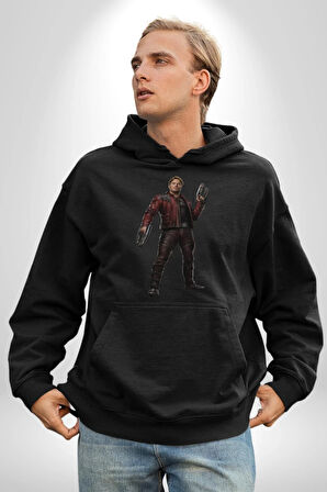 Chris Pratt Yenilmezle Kadın Erkek  Siyah Kapüşonlu Sweatshirt Hoodie
