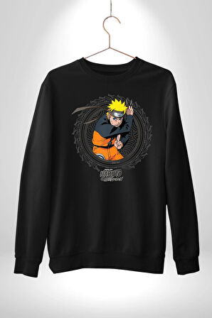 Naruto Shippuden Kadın Erkek Siyah Sweatshirt 