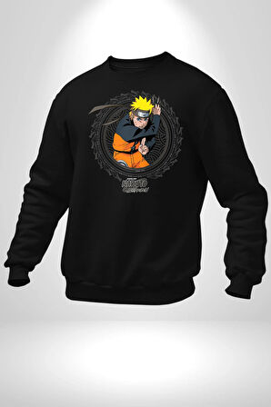 Naruto Shippuden Kadın Erkek Siyah Sweatshirt 