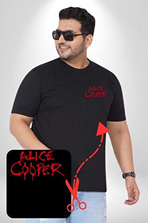 Alice Cooper Rock Solist Metalin Babası From The İnside İçeriden 1978 Siyah Büyük Beden Kadın Basic Minimal Baskılı Tişört