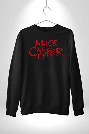 Alice Cooper Rock Solist Metalin Babası From The İnside İçeriden 1978 Kadın Erkek Siyah Sweatshirt 