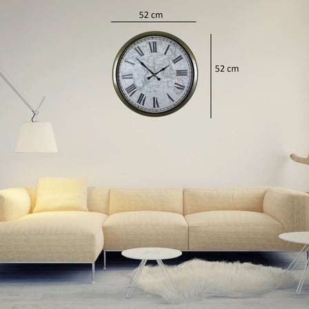 Eskitme Atlas 52 Cm Metal Roma Duvar Saati iegxx