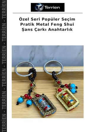 Özel Seri Popüler Seçim Pratik Metal Feng Shui Şans Çarkı Anahtarlık