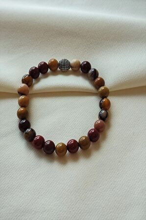 Sertifikalı 8 Mm Mokait Jasper Doğaltaş Bileklik