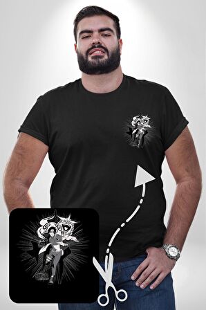 Naruto Shippuden Sai Lion Siyah Büyük Beden Kadın Basic Minimal Baskılı Tişört